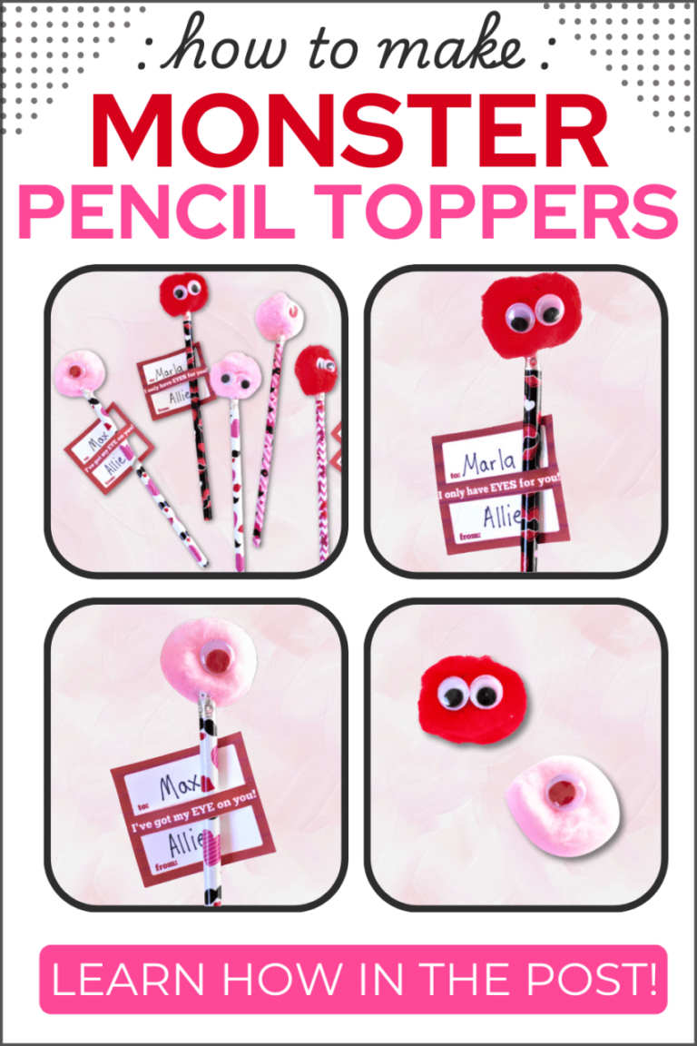 Valentine Monster Pencil Toppers [free printable]