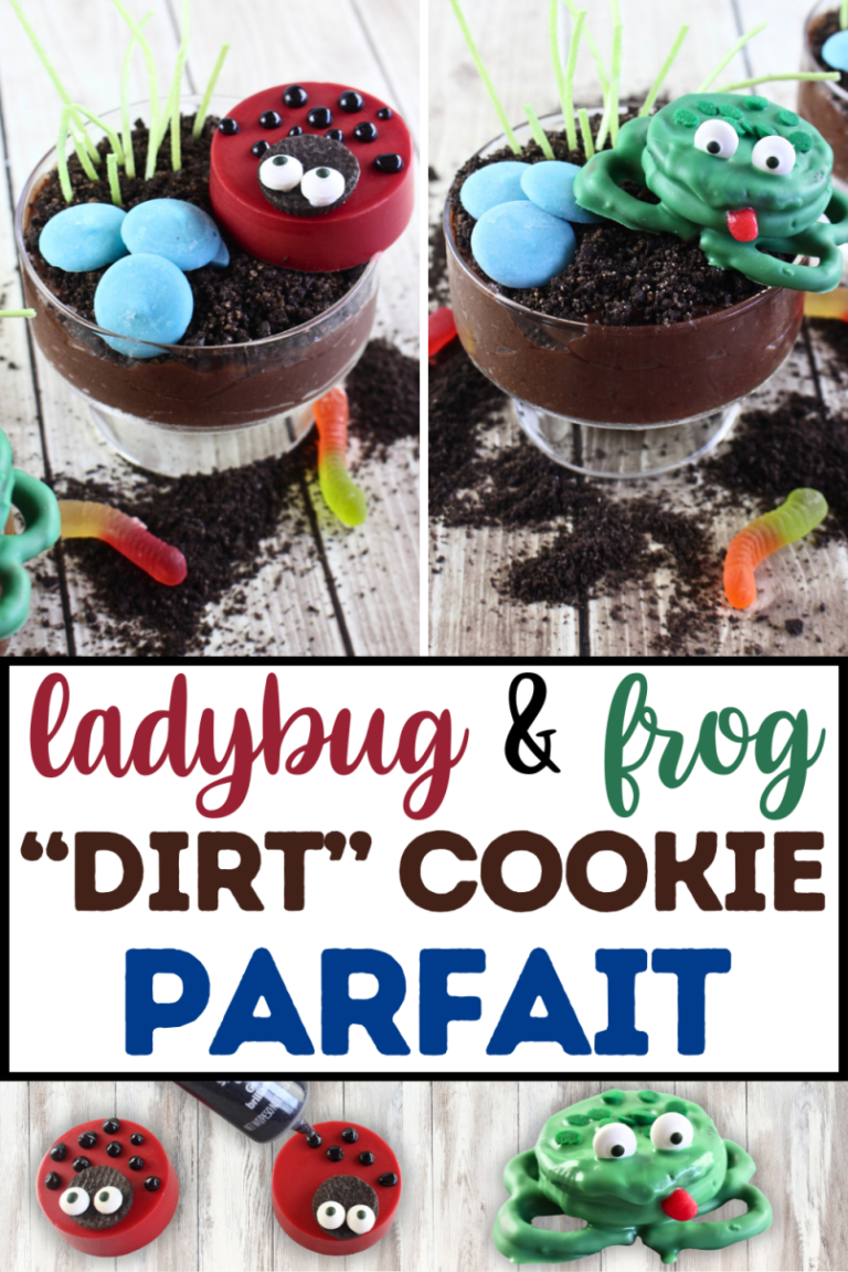 Ladybug and Frog “Dirt” Cookie Parfait