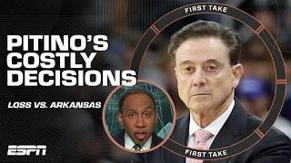 Stephen A. QUESTIONS Rick Pitino's decisions in loss to John Calipari & Arkansas | First Take