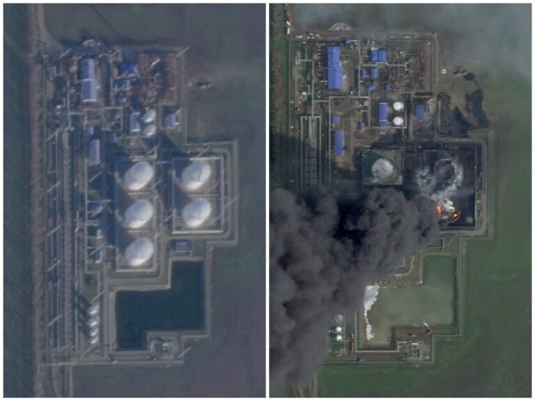 An oil pumping station in Russia burned for a week after a drone strike. The company says it's affected shareholders.
