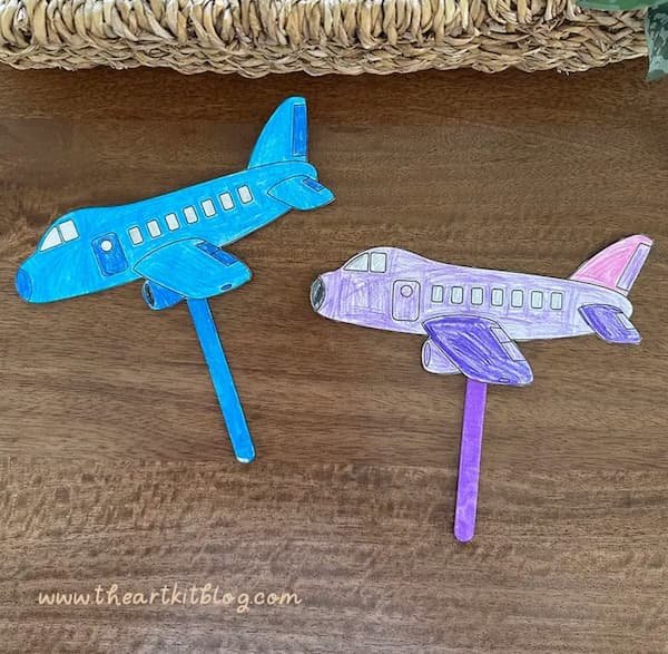 Free Printable Airplane Popsicle Stick Paper Craft