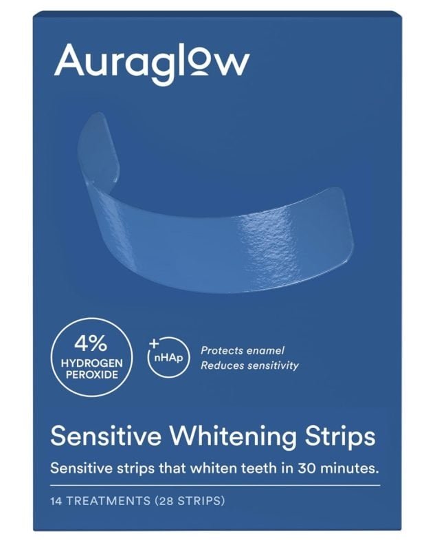 *HOT* Auraglow Sensitive Teeth Whitening Strips, 24 count only $5.99 shipped, plus more!