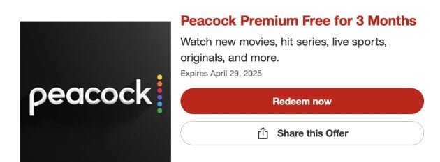 Target Circle Members: Free 3-Month Peacock Premium Subscription!