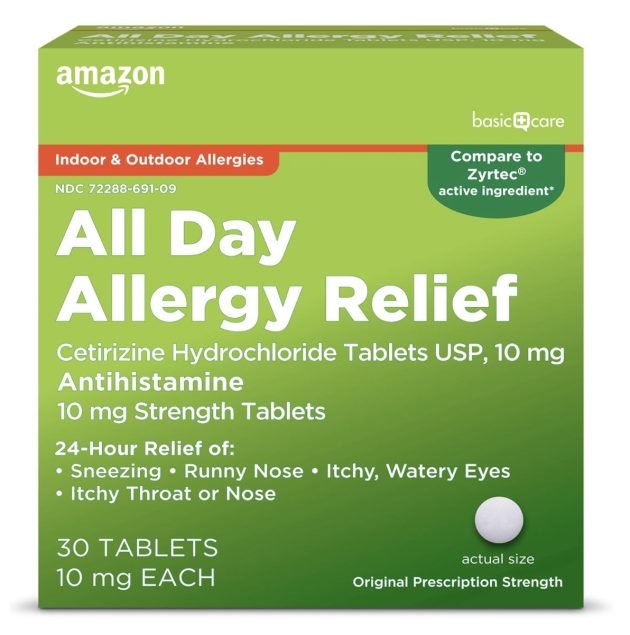 Amazon Basic Care All Day Allergy Cetirizine Hydrochloride Tablets 30-Count just $2.78 shipped!