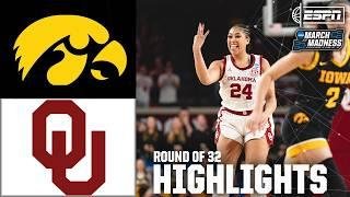 Round of 32: Iowa vs. Oklahoma | Women's NCAA Tournament | Full Game Highlights