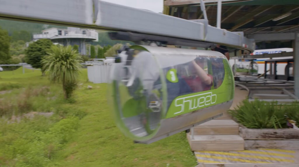 The Pedal-Powered Shweeb Monorail Pod Is The Future Of Public Transit In A More Fun Alternate Universe