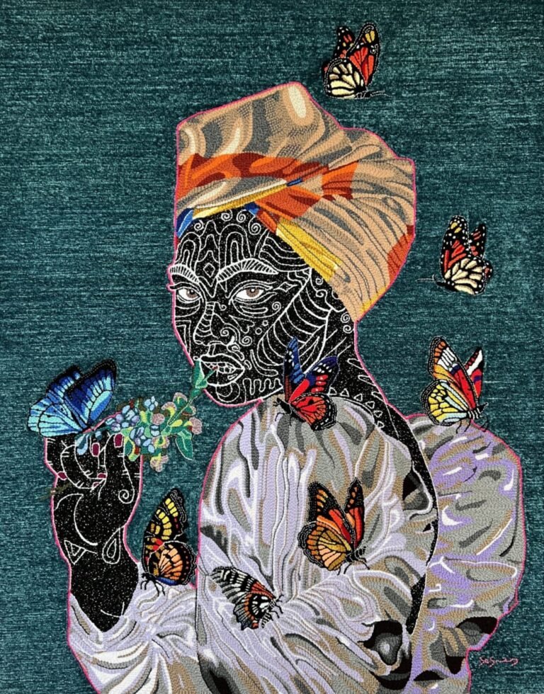 Regal Portraits Evoke Myth and Power in Simone Elizabeth Saunders’ Hand-Tufted Textiles