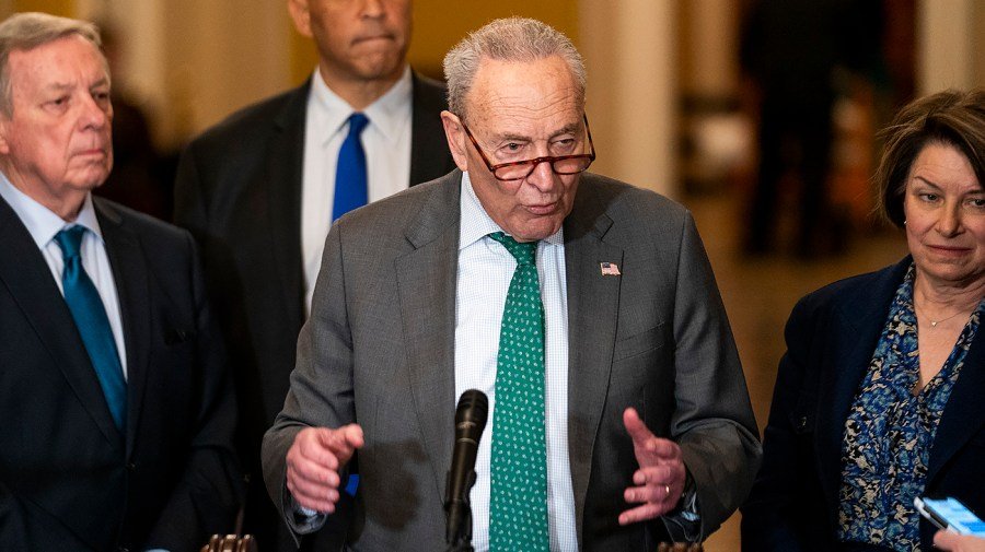 Schumer brushes off leadership questions: ‘My caucus and I are in sync’