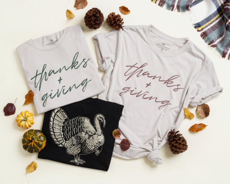 Thanks + Giving Tees Just $9.99 + FREE Hair Scrunchie!