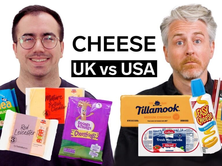 We compare cheese in the US and UK
