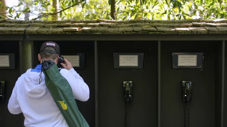 The Masters offers public phones as alternatives to cellphones. Here’s what attendees think