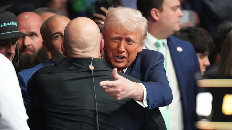 Trump attends UFC fight with Musk, Cabinet officials