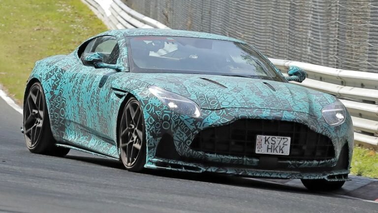 Hotter Aston Martin DB12 spied testing with new bodywork and aero