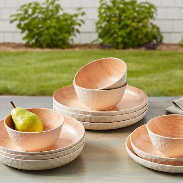 Better Homes & Gardens 12-Piece Bamboo Melamine Dinnerware Set only $11.61!