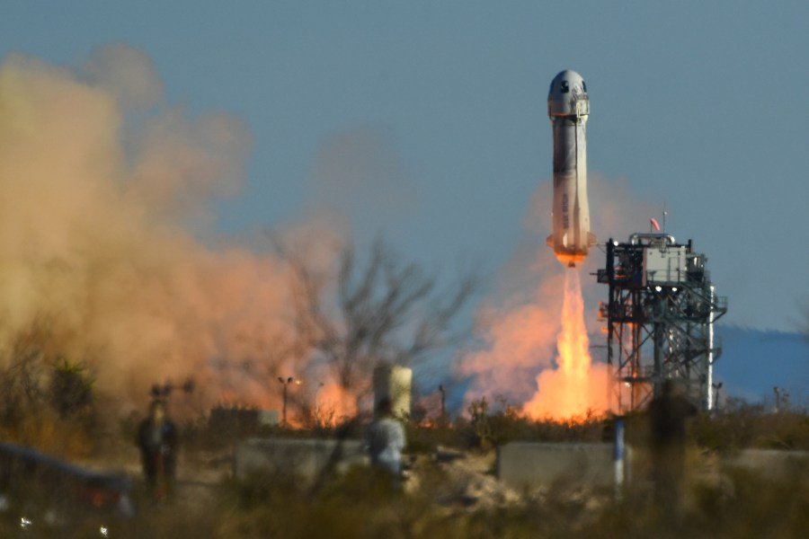 All-female Blue Origin space flight prepares for liftoff