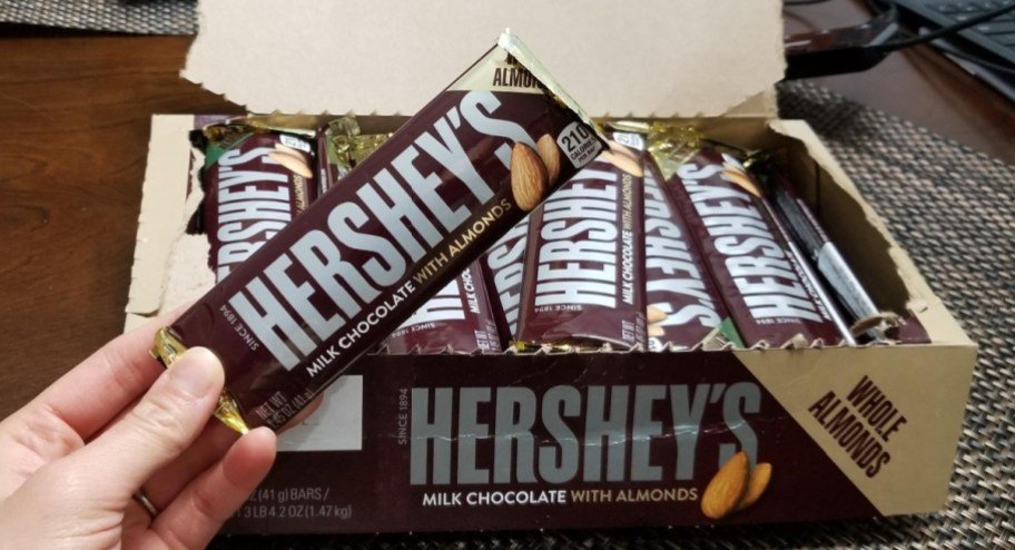 Hershey’s Milk Chocolate w/ Almonds Candy Bars 36-Count Just $22.95 on Amazon