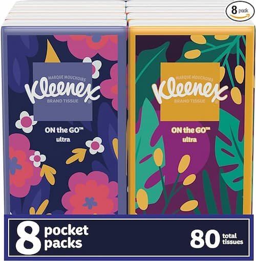 Kleenex On-The-Go Facial Tissues 8-Pack only $1.86 shipped!