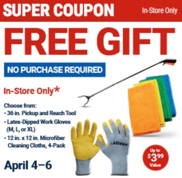 Free Gift at Harbor Freight This Weekend!