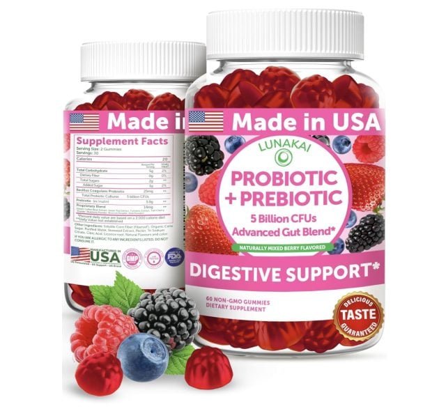 Lunakai Prebiotic + Probiotic Gummies, 60 count only $11.97 shipped!