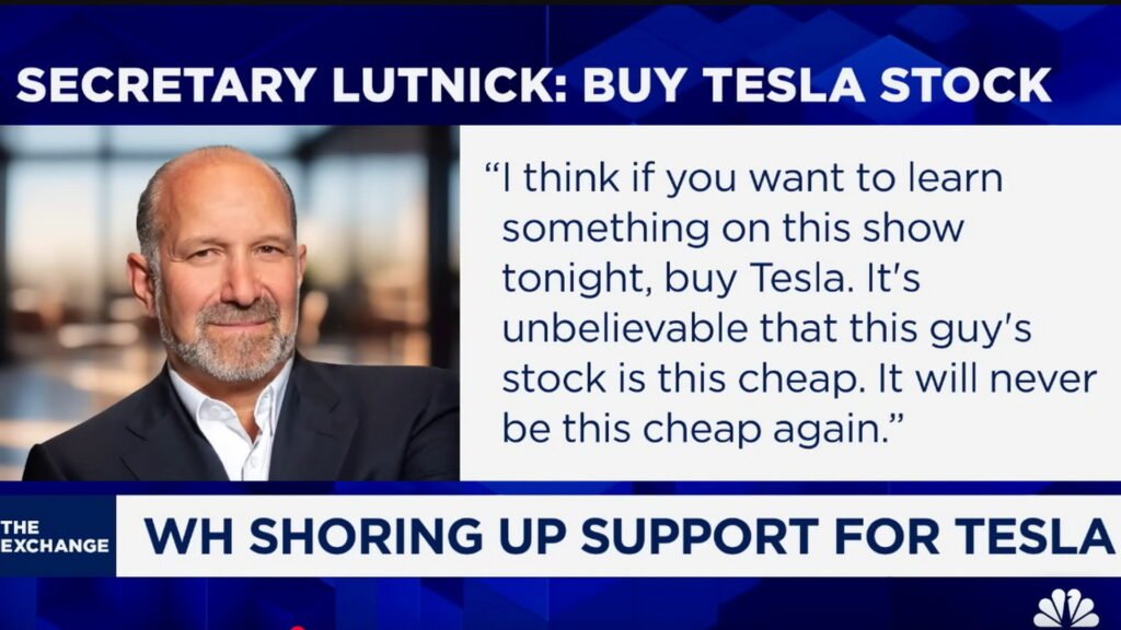 Trump’s Commerce Secretary Said Tesla Stock Would Never Be This Cheap, The Market Called His Bluff