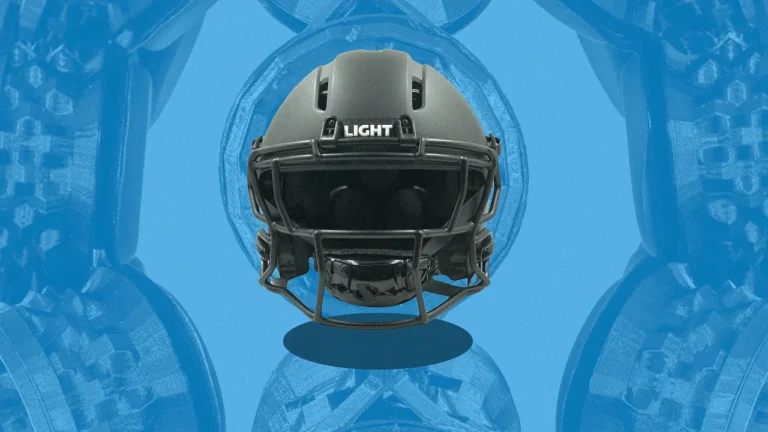 He played football at MIT. Now he’s designing a lighter, safer helmet