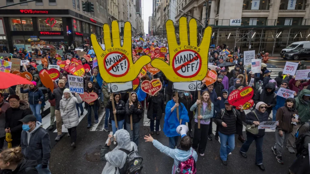 ‘Hands Off’ protests drew hundreds of thousands of people who decried Trump’s attacks on democracy
