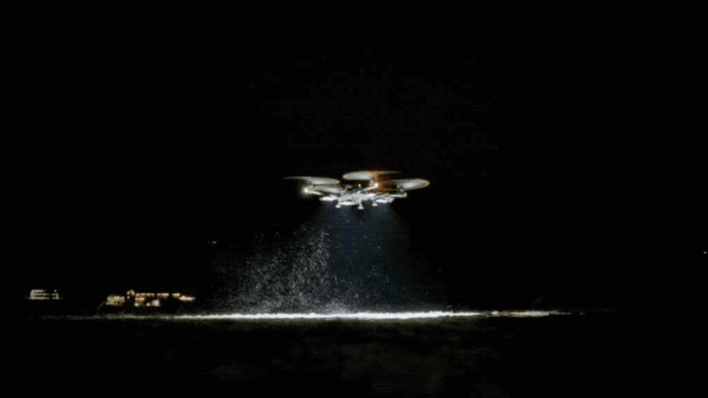 This new drone can turn a dark night sky into daylight in a few seconds