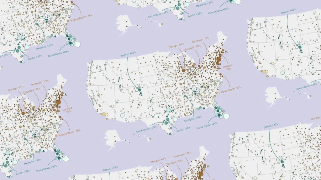 58 housing markets where inventory has spiked, and homebuyers have gained power