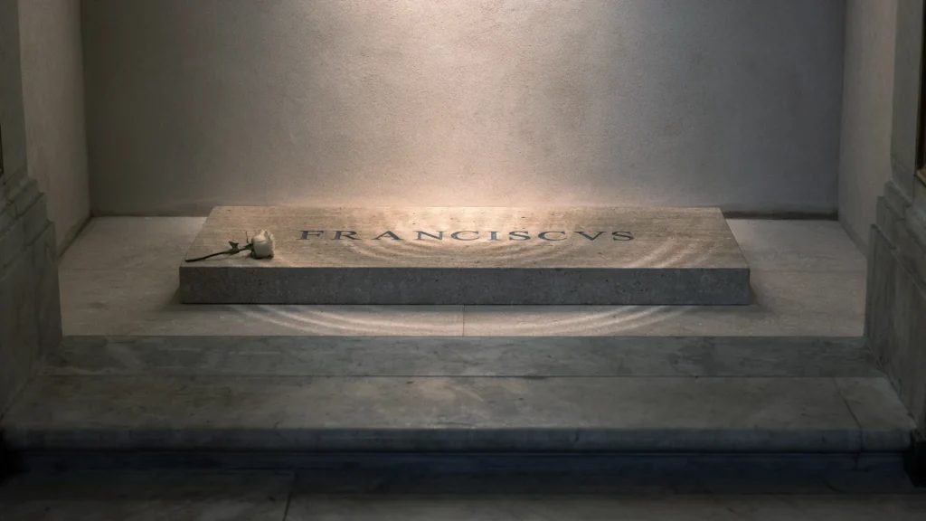 The kerning on the pope’s tomb is a travesty