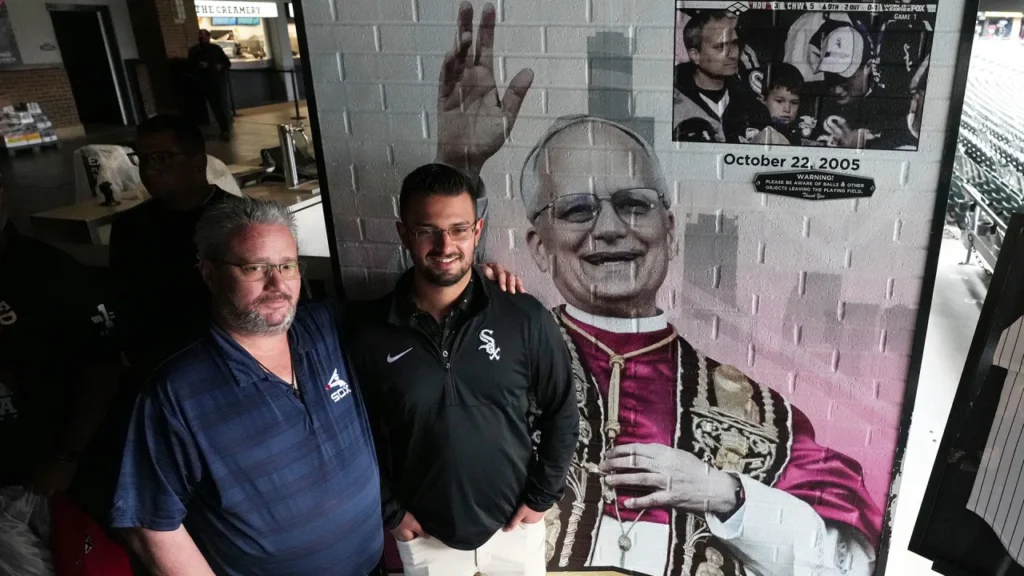 The White Sox unveil a multimedia installation to honor Pope Leo