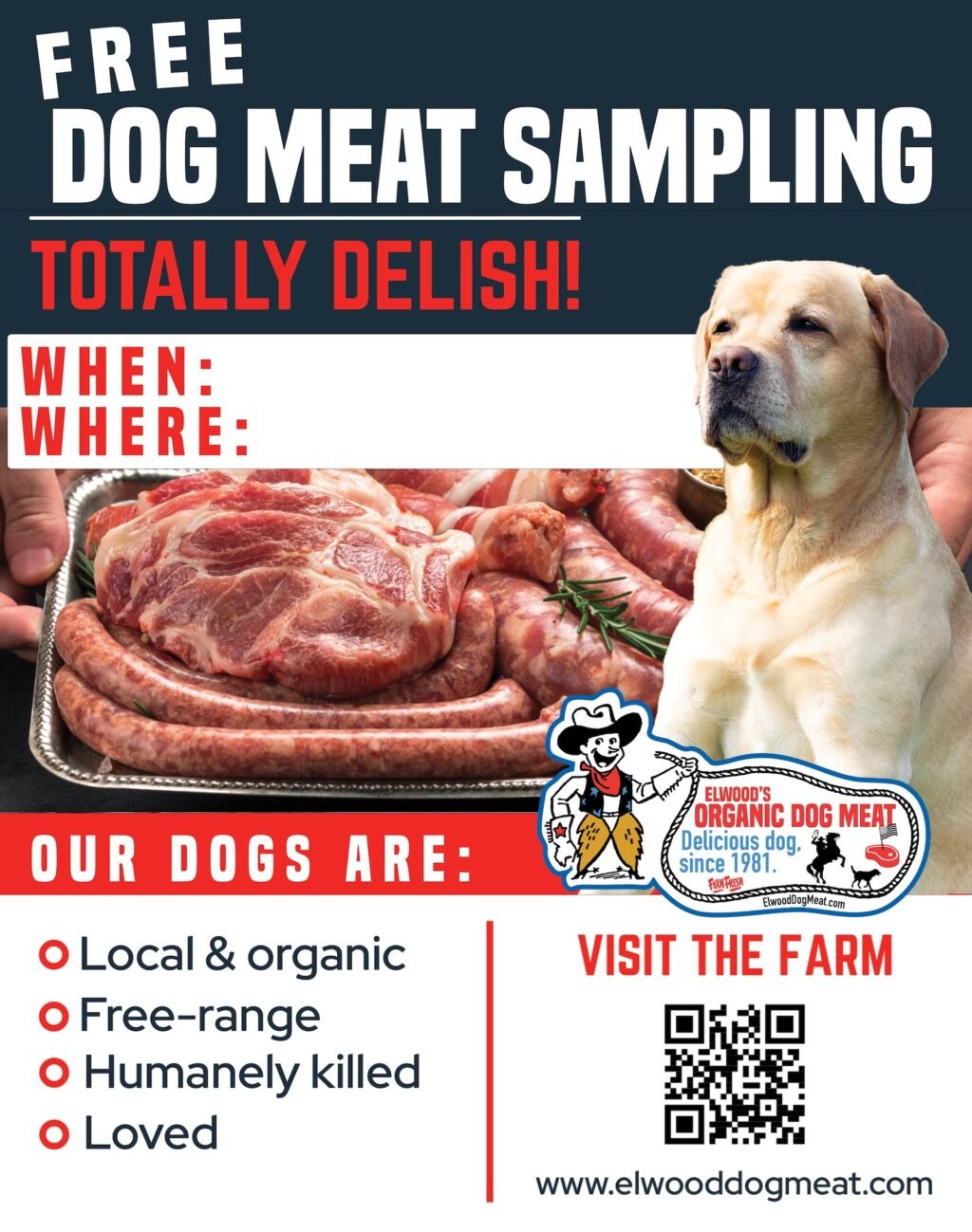 Labrador Rib-Eye and Cat Flavored Pies – Topical or Tasteless?