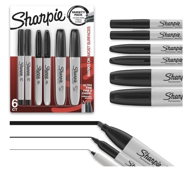 Sharpie Permanent Markers Variety Pack, 6 count only $4.93 shipped!