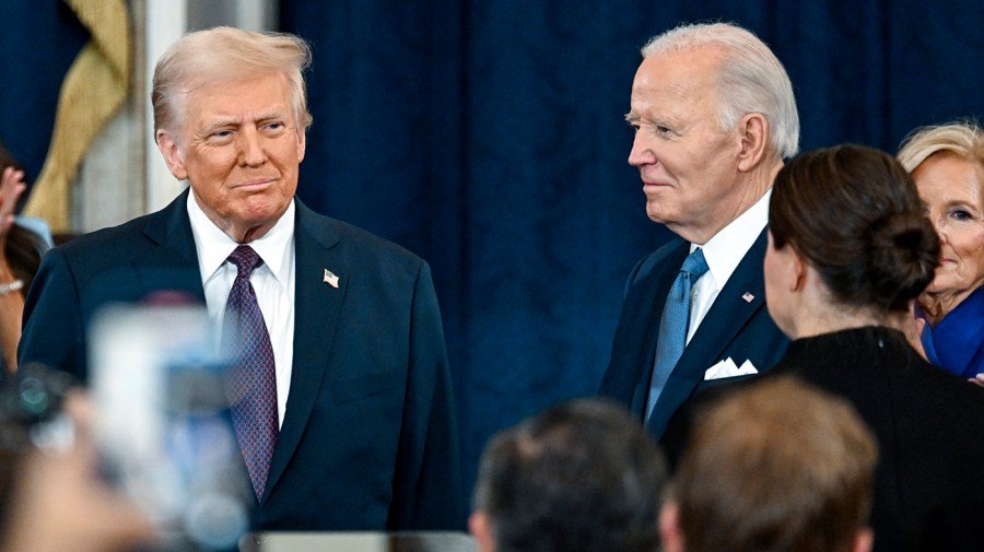 Trump marks 100 days in office with Biden blame game