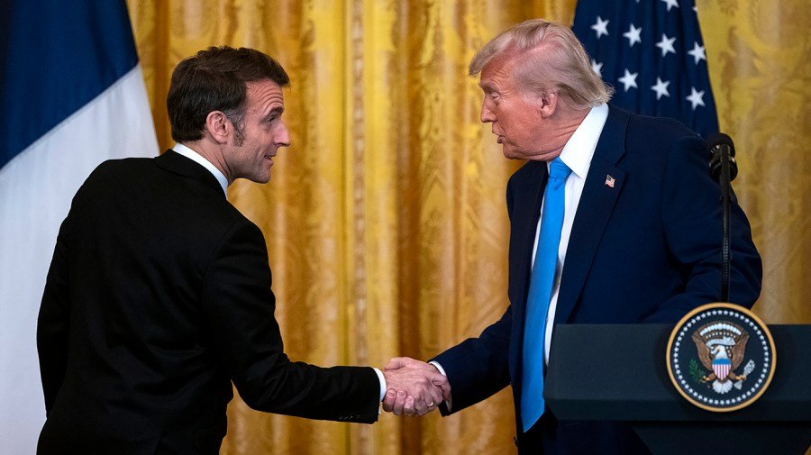 Trump says video of Macron spat was ‘not good’ but couple is ‘fine’