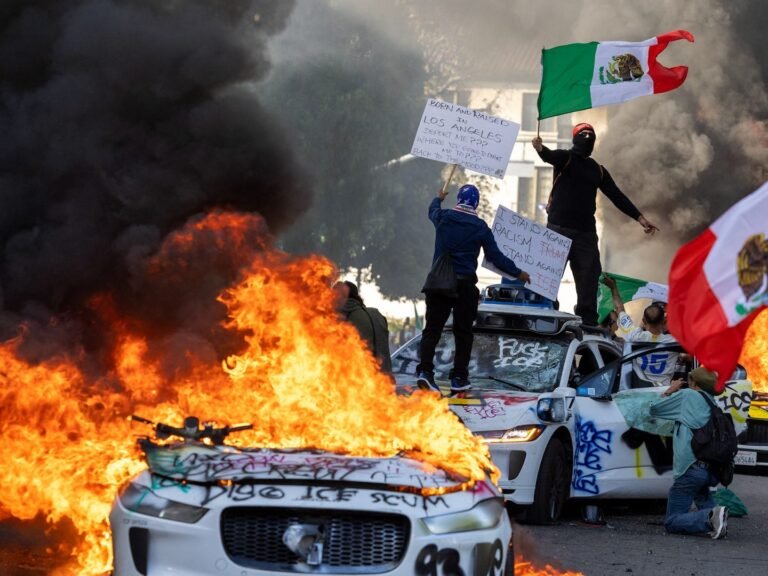 Waymo vehicles are being set ablaze at anti-ICE protests