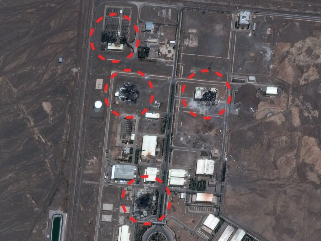 Satellite images show damage to Iranian nuclear facility