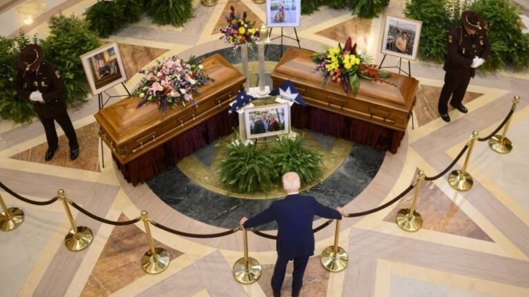 Biden pays respects at Minnesota Capitol for slain Democratic lawmaker