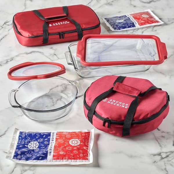 Anchor Hocking 8-piece Glass Bakeware Set with Carrying Totes only $40.45 shipped!