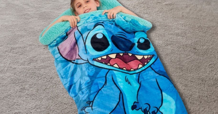 Disney Stitch Cloud Sherpa Sleeping Bag Only $19.99 on Amazon (Regularly $50)