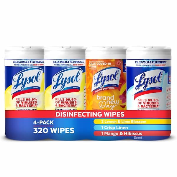 Lysol Disinfectant Wipes Stock Up Deal: FOUR 80-Count Canisters only $11.23 shipped!