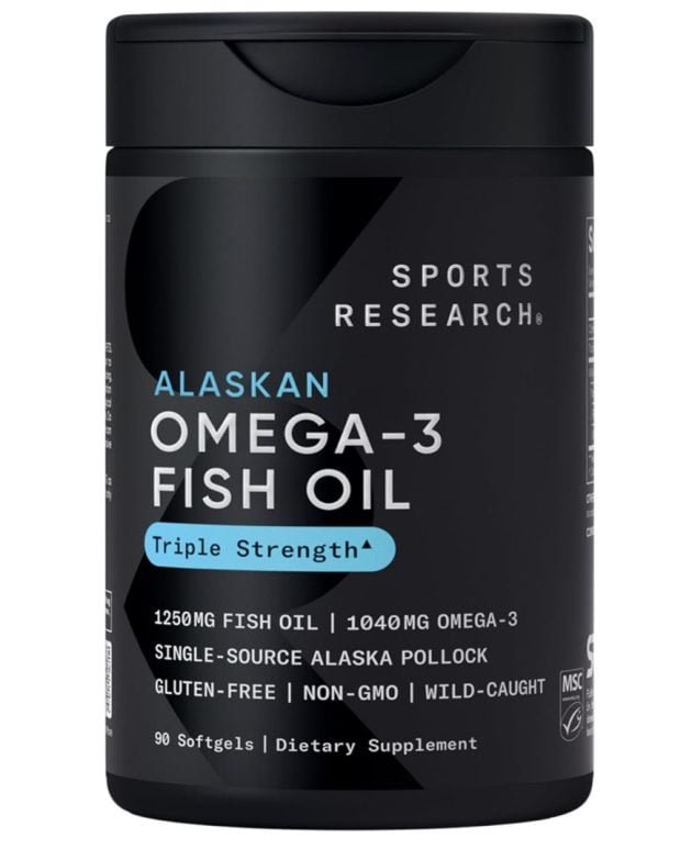 Sports Research Triple Strength Omega 3 Fish Oil, 90 count only $13.97 shipped!