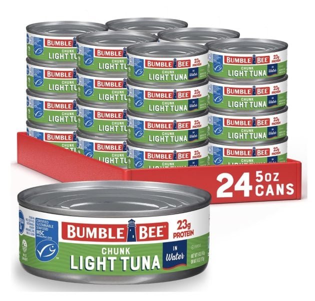 Bumble Bee Chunk Light Tuna In Water (Pack of 24) only $16.27 shipped!