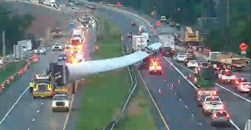 1 hurt in windmill blade incident on Maryland highway