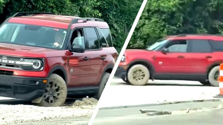 Driver Dips Ford SUV Into Fresh Concrete And Pays The Price