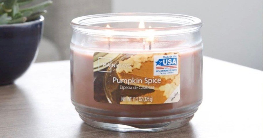 Mainstays Pumpkin Spice 3-Wick Candle Only $1.83 on Walmart.com (Reg. $4)