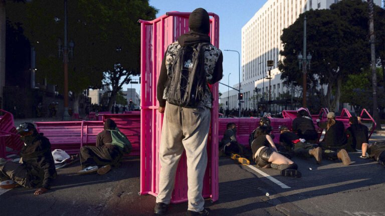How these hot pink chairs became a symbol of the L.A. protests