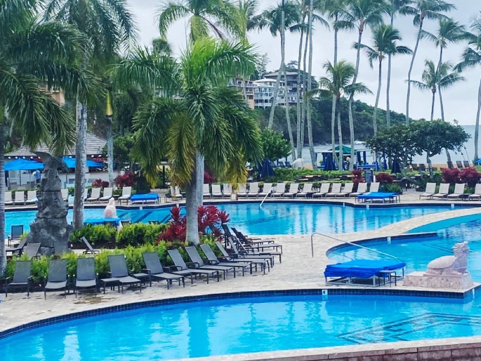 I stayed at a resort with one of the largest pools in Hawaii. Its other amenities were so good that I barely swam in it.