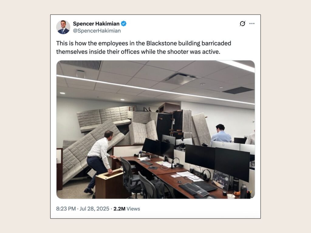 The story behind the viral photo of Blackstone's barricaded office