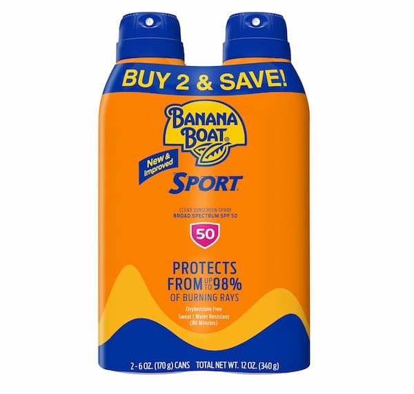 Banana Boat Sport Ultra SPF 50 Sunscreen Spray 2-Pack only $8.39 shipped!