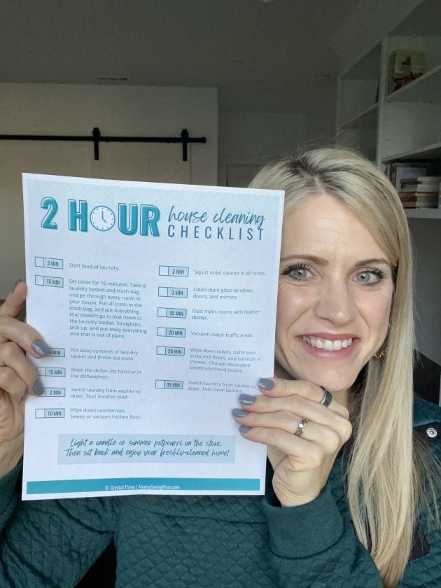FREE 2-Hour Cleaning Checklist!